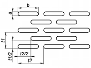 15e4 - Овальний відвір із симетричним зміщенням Перфорований лист з овальними відвірами