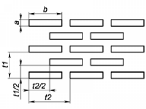 13e3 - Прямокутний відвір із симетричним зміщенням Перфорований лист із прямокутними отворами,