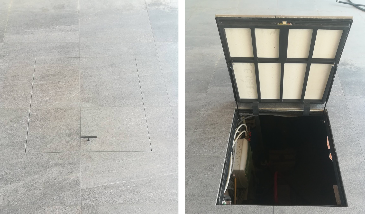 Підлоговий люк під плитку моделі 